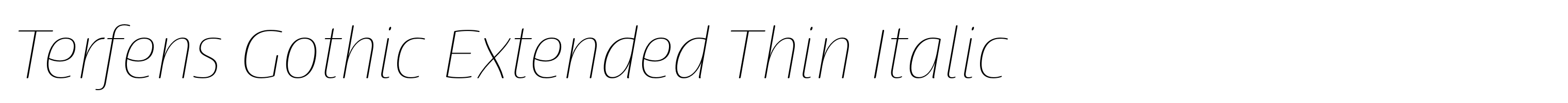 Terfens Gothic Extended Thin Italic